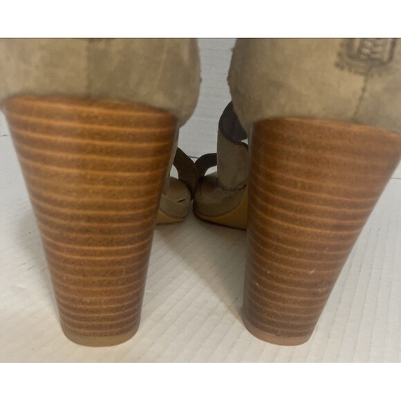 Torrid Sandals Women’s 11.5W Olive Faux Suede Open Toe Lace Up Block Heel Zip Up - Picture 11 of 15